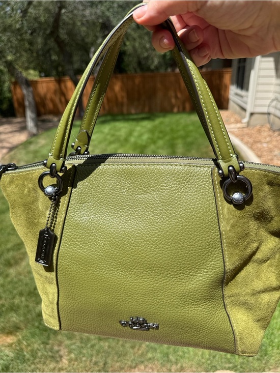 Coach Handbags - Coach Kasey Olive Green Leather & Suede Two-way Crossbody with gunmetal hardware